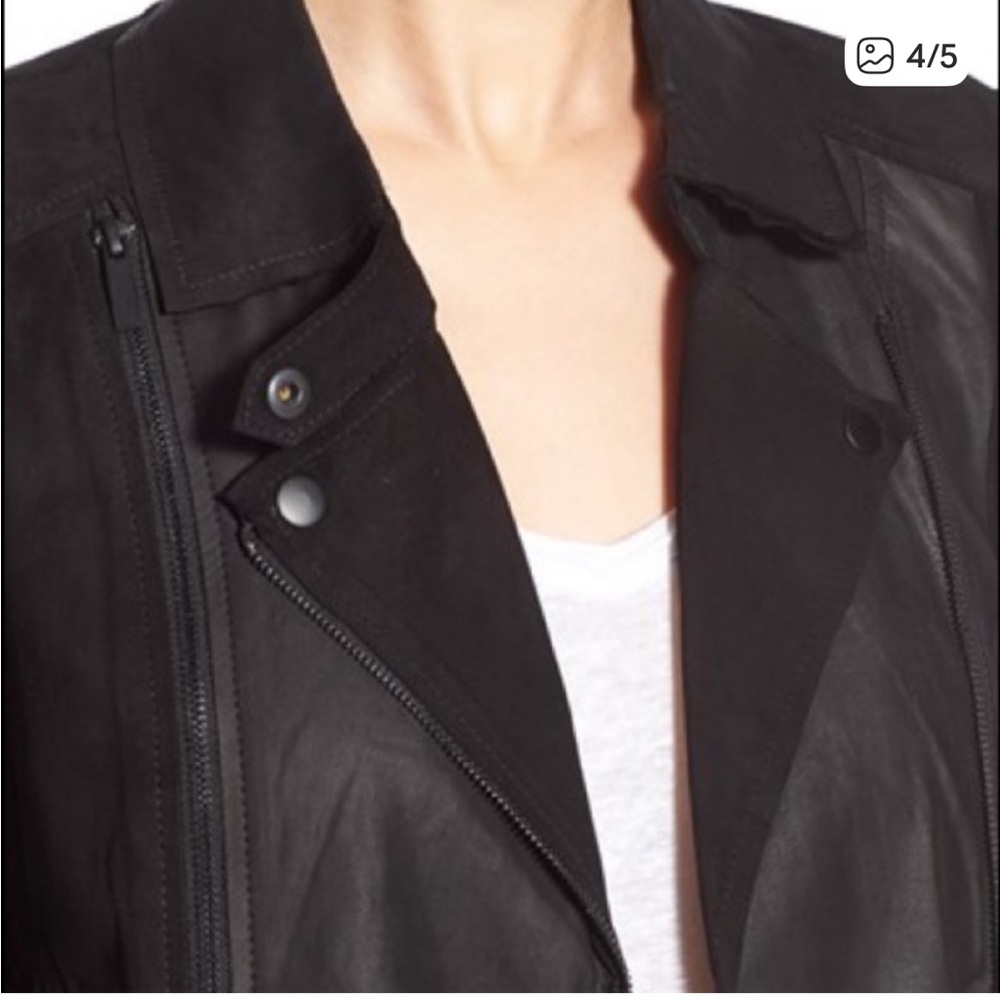 PAIGE Silvie Black Leather and Suede Jacket - Picture 5 of 8